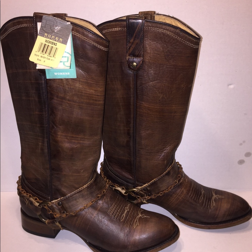 Roper Women’s Selah Leather Harness Boots Sz. 9M